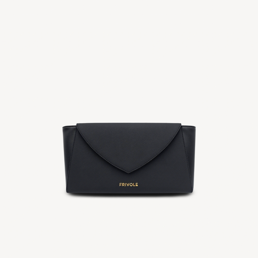 Sac un Brin Désinvolte Frivole en coloris noir, design minimaliste et élégant, sur fond blanc